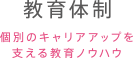 教育体制　個別のキャリアアップを支える教育ノウハウ